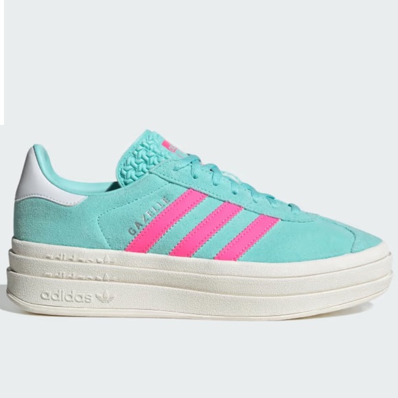 adidas Gazelle Bold Flash Aqua Lucid Pink - Picture 2 of 11